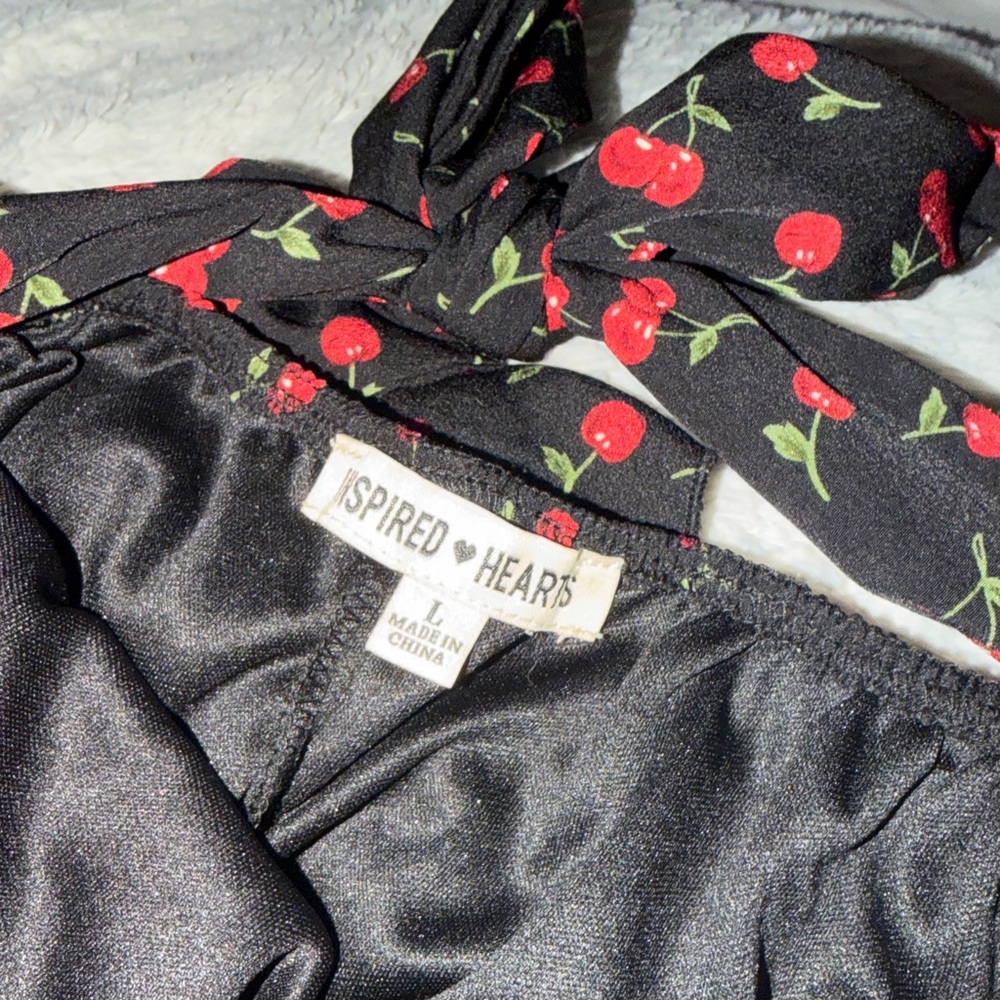 Black Cherry Print Romper - Picture 6 of 6